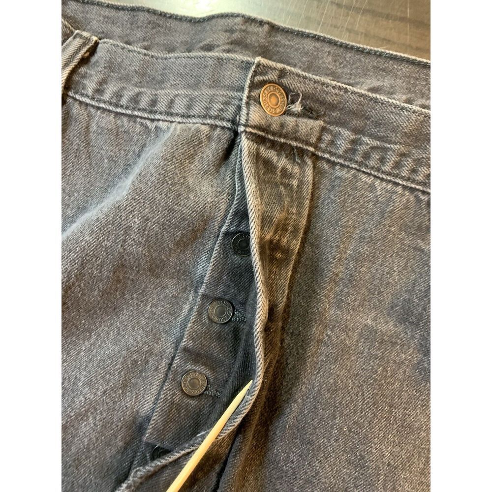 Levis 501xx Black Button Fly Jeans Mens Size 46x32 (44x28) Black‎ Patch Straight - Picture 5 of 13